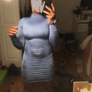 Blue rippled dress